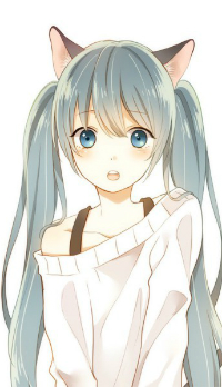 Аватар вконтакте Vocaloid Hatsune Miku / Вокалоид Хатсунэ Мику с неко-ушками