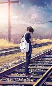 99px.ru аватар Парень с рюкзаком стоит на железной дороге, by GeneRazART