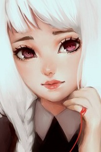 Аватар вконтакте Белокурая девушка с красной ниткой на пальце, by Seojinni