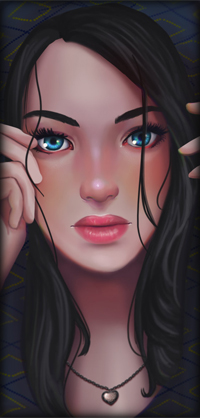 Аватар вконтакте Темноволосая девушка с голубыми глазами, by Alexiafelix