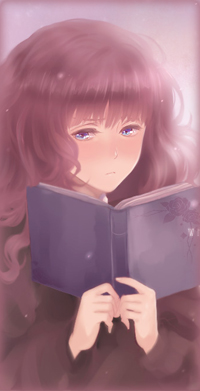 Аватар вконтакте Девушка с длинными волосами держит в руках книгу, by Flayu