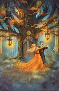 99px.ru аватар Парень с девушкой танцуют у дерева с фонарями, by Svetlaya777
