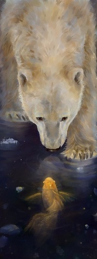 99px.ru аватар Белый медведь смотрит на золотую рыбку