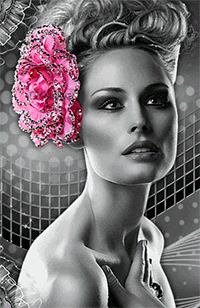 99px.ru аватар Девушка с розовым цветком в прическе