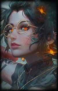 Аватар вконтакте Девушка с светящимися глазами в очках, by GUWEIZ