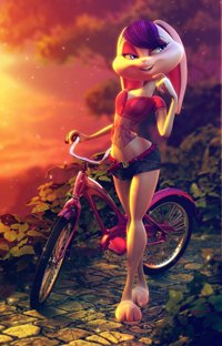 99px.ru аватар Крольчиха возле велосипеда во время заката