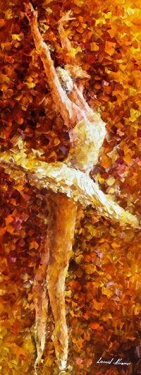 Аватар вконтакте Балерина на фоне осенней листвы, by Leonid Afremov