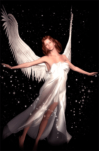 99px.ru аватар Девушка-ангел на темном фоне
