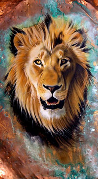 99px.ru аватар Голова льва с открытой пастью, art Sandi Baker