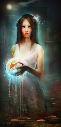 99px.ru аватар Девушка с рыбкой в шаре, by Jennyeight