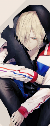 Аватар вконтакте Yuri Plisetsky / Юрий Плисецкий с черной кошкой на руках из аниме Yuri! On Ice / Юрий на льду