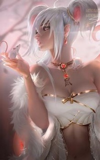 Аватар вконтакте Девушка с мышкой на руке, by sakimichan