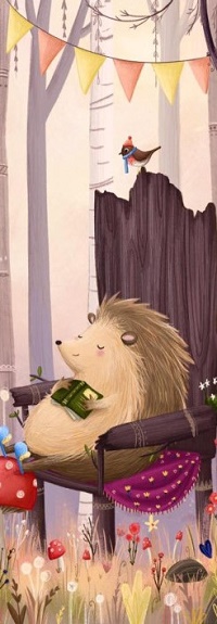 99px.ru аватар Ежик с книгой сидит в кресле