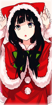 Аватар вконтакте Темноволосая девушка в новогоднем костюме