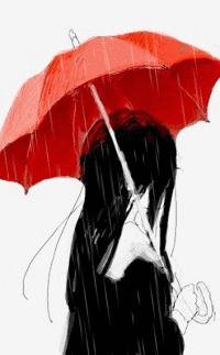 99px.ru аватар Девушка с красным зонтом под дождем