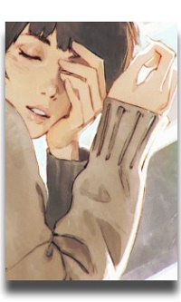 Аватар вконтакте Девушка с закрытыми глазами держит руку у лица, by Kuvshinov Ilya