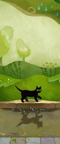 99px.ru аватар Черный котенок под дождем