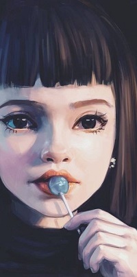 99px.ru аватар Девушка с конфетой во рту, by Hiba-tan