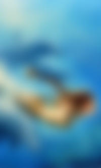 Аватары ВКонтакте Сирена плывет наперегонки с дельфинами, by crozonia