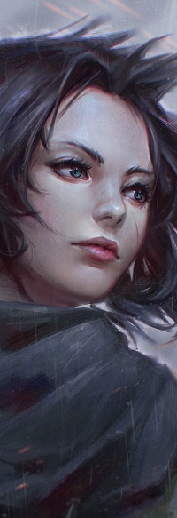99px.ru аватар Девушка с голубыми глазами смотрит в сторону, by GUWEIZ &;