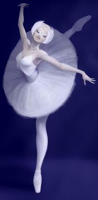 Аватар вконтакте Белая балерина на темно-синем фоне