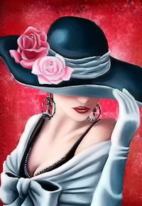 99px.ru аватар Леди в широкополой шляпе с розами