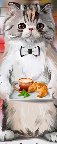 Аватар вконтакте Кот с подносом с едой