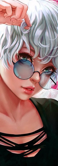 Аватар вконтакте Девушка с серебристыми волосами в очках, by magion02