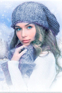 99px.ru аватар Синеглазая девушка в вязанной шапочке
