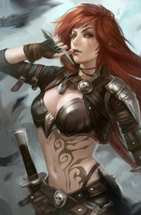 Аватар вконтакте Катарина / Katarina из игры League of Legends / Лига Легенд с кинжалом в руке