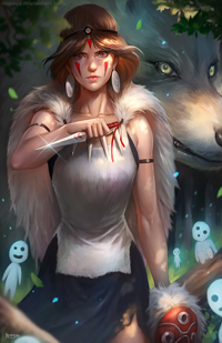 Аватар вконтакте San / Сан, Moro / Моро и лесные духи из аниме Принцесса Мононокэ / Mononoke Hime