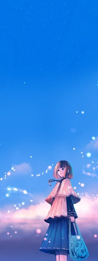 99px.ru аватар Девушка с сумочкой стоит на фоне облаков