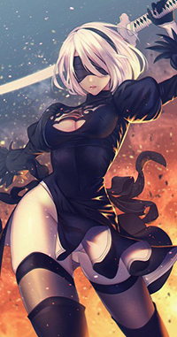 99px.ru аватар YoRHa №2 тип B из игры NieR: Automata, автор Uniikura