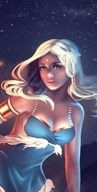 Аватар вконтакте Белокурая девушка на фоне ночного неба, by Sayuki-hime