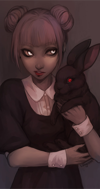 Аватар вконтакте Девушка держит на руках кролика, by Sangcoon
