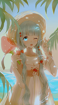 99px.ru аватар Вокалоид Хацунэ Мику / Vocaloid Hatsune Miku на пляже