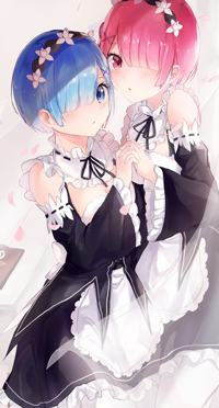 99px.ru аватар Рем / Rem и Рам / Ram из аниме Re: Жизнь в альтернативном мире с нуля / Re: Zero kara Hajimeru Isekai Seikatsu, by Oretsuu