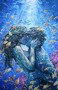 99px.ru аватар Картина целующейся пары под водой среди рыб, художник Наталья Резанова