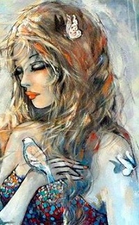 Аватар вконтакте Девушка с птичкой на руке