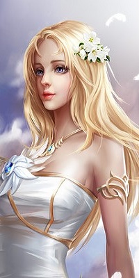 Аватар вконтакте Девушка с цветами в волосах, by zephyr zx