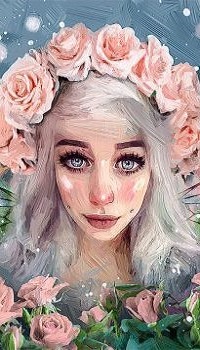 Аватар вконтакте Девушка в венке из розовых роз, by fromNeverlend