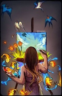 Аватар вконтакте Девушка за мольбертам, by mcptato