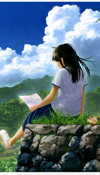 99px.ru аватар Девушка сидит на фоне облачного неба