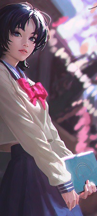 Аватар вконтакте Девушка с книжкой в руках, by Ilya Kuvshinov