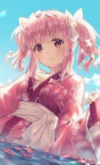 Аватар вконтакте Девочка в кимоно на фоне облачного неба, by Rosuuri