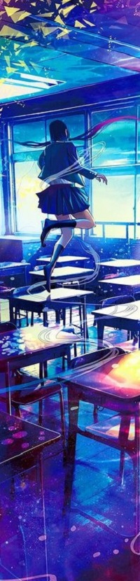 99px.ru аватар Девушка в форме на парте в классе, by wataboku