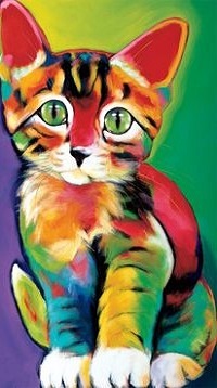 99px.ru аватар Разноцветный рисованный котик