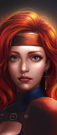 Аватар вконтакте Девушка с повязкой на лбу и серьгой в виде креста, by yagihikaru