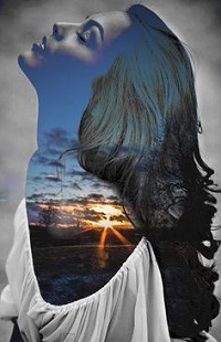 99px.ru аватар Девушка с длинными волосами с изображением природы на ней, by Hazemhussien