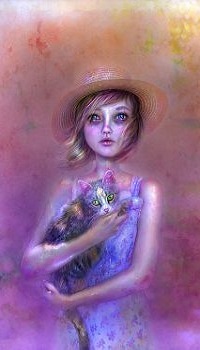 Аватар вконтакте Девочка в шляпе, с кошкой на руках, by thegirlcansmile